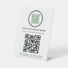 QR-Code für Unternehmen und Logo Sockelschild