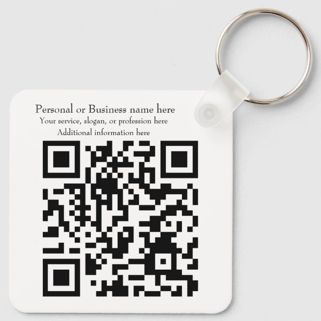 QR-Code für Unternehmen und Logos Schlüsselanhänger (Rückseite)