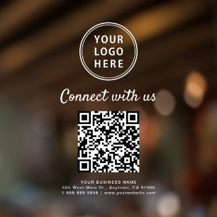 QR-Code für Unternehmen - Weiße Verbindung mit uns Fensteraufkleber