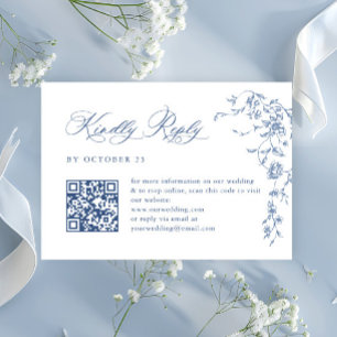 QR-Code für viktorianische Verzierte Grace Floral RSVP Karte