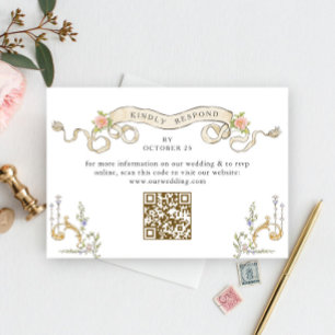 QR-Code für viktorianische Verzierte Grace Floral  RSVP Karte