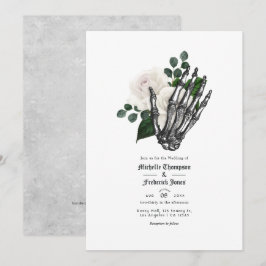 QR-Code für weißes Blumengotik Einladung
