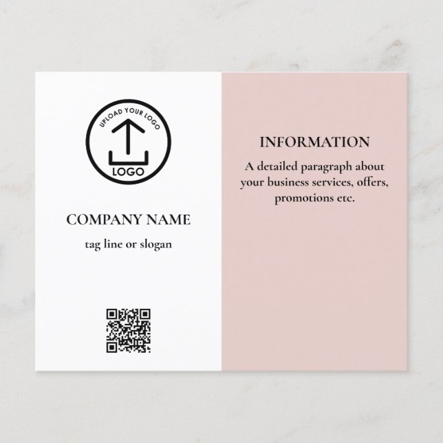 QR-Code für weißes Werbegeschenk in Rosa Flyer (Vorne)