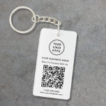 QR-Code für Werbelogo Schlüsselanhänger<br><div class="desc">Moderner und beruflicher Schlüsselanhänger für Ihr Unternehmen mit QR-Code für Kunden, um eine Liste Ihrer Produkte, Dienstleistungen, Preise oder andere Informationen zu suchen. Laden Sie Ihr Logo und Ihren QR-Code hoch und fügen Sie Ihren Firmennamen, Ihre Website, Ihren Slogan, Ihre Telefonnummer usw. in einfacher Typografie hinzu.</div>