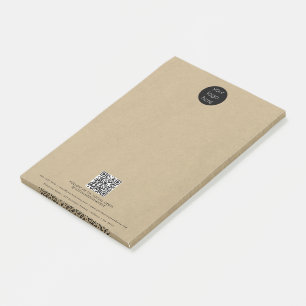 QR-Code für Werbemittel für rustikale Kraft Post-it Klebezettel