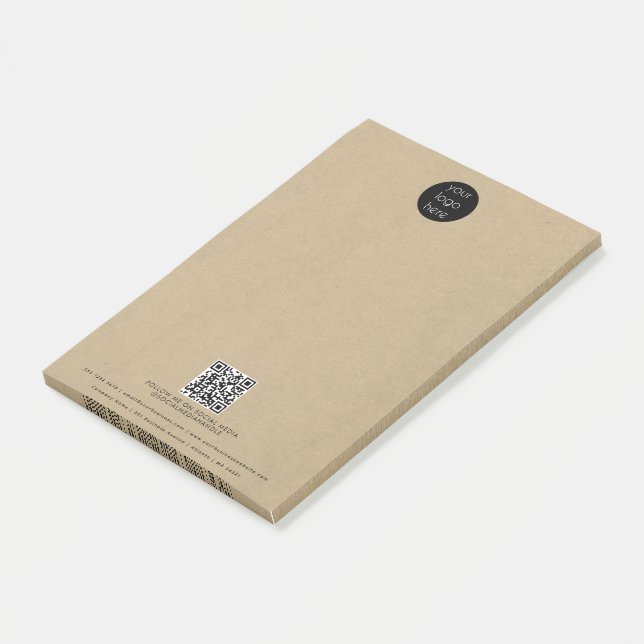 QR-Code für Werbemittel für rustikale Kraft Post-it Klebezettel (angewinkelt)