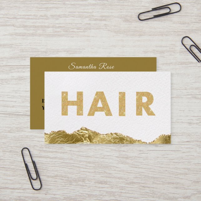 QR-Code für White Gold Hair Stylist Visitenkarte (Vorderseite/Rückseite Beispiel)