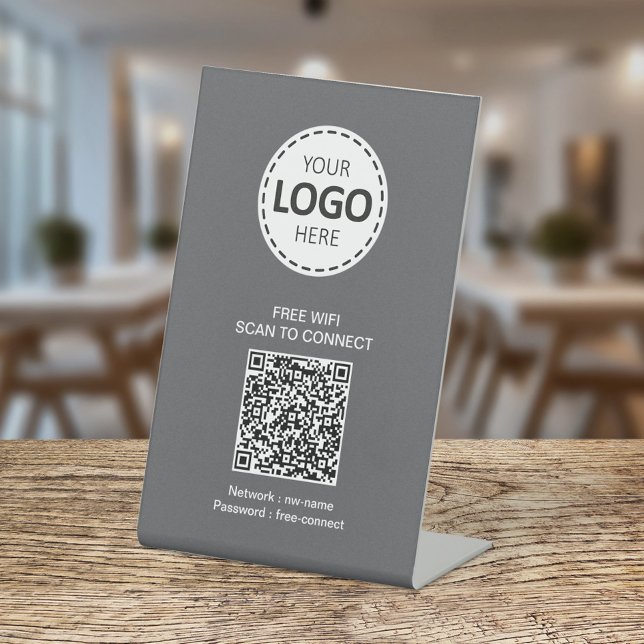 QR-Code für WIFI und Firmenlogo Sockelschild (Von Creator hochgeladen)