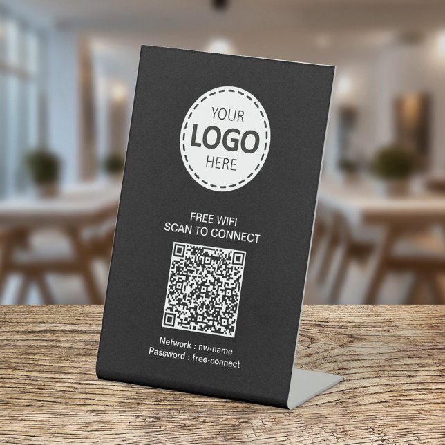 QR-Code für WIFI und Firmenlogo Sockelschild (Von Creator hochgeladen)