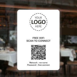 QR-Code für WIFI und Logo-Fensterzeichen Fensteraufkleber