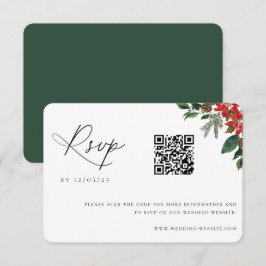 QR-Code für zeitgenössische Chic Winter-Hochzeit RSVP Karte