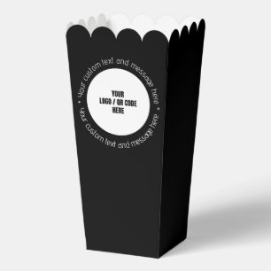 QR-Code für zwei Firmenlogos Text Schwarzer Zeiche Geschenkschachtel