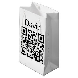 QR-Code Geburtstag auf Weiß Kleine Geschenktüte