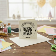QR Code Geburtstagsinfo Selbstfarbige Briefmarke a