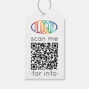 QR-Code-Generator & Firmenlogo Modern Minimal Geschenkanhänger