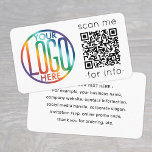 QR Code Generator & Logo Modern Minimalistisch Visitenkarte<br><div class="desc">Machen Sie einen unvergesslichen Eindruck mit stilvollen "Scan Me" QR Code & Logo Visitenkarten. Um Ihren eigenen QR-Code mit dem Generator zu erstellen, geben Sie einfach die URL der Website in die Vorlage ein. Alle Formulierungen sind einfach zu personalisieren oder zu löschen, und mit dem Zazzle Design Tool lassen sich...</div>