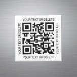 QR Code Generator Modernes Business Promotion Swag Magnet<br><div class="desc">Freigeben Sie eine Website mit einem benutzerdefinierten QR-Code-Quadratmagnet. Um Ihren eigenen QR-Code mit dem Generator zu erstellen, geben Sie einfach die URL der Website in die Vorlage ein. Alle Formulierungen sind einfach zu personalisieren oder zu löschen, und auch die Farben und der Stil der Schriftart können mit dem Zazzle-Design-Tool leicht...</div>