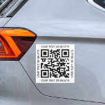 QR Code Generator Promotion Business Website Auto Magnet<br><div class="desc">Teilen Sie eine beliebige Website mit einem benutzerdefinierten QR-Code-eckigen Automagnet. Um Ihren eigenen QR-Code mit dem Generator zu erstellen, geben Sie einfach die URL der Website in die Vorlage ein. Alle Formulierungen sind einfach zu personalisieren oder zu löschen, und auch die Farben und der Stil der Schriftart können mit dem...</div>