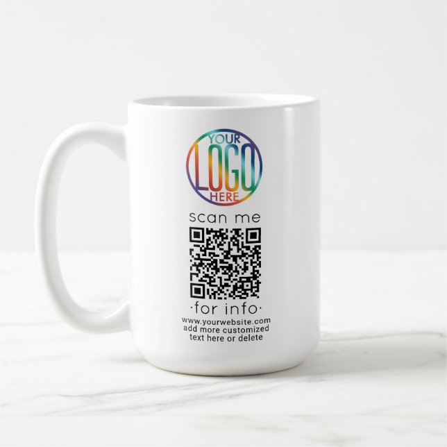 QR Code Generator und Werbung für Ihr Logo Kaffeetasse (Links)