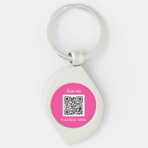 QR-Code Geschäft-Logo Magenta Hot Pink Weiblich Schlüsselanhänger