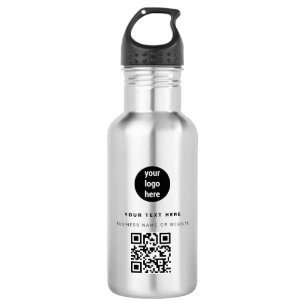 QR-Code Geschäft-Logo Modern Minimalistisch Edelstahlflasche