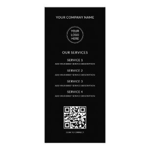 QR-Code Geschäft Logo Modern Professionell Schwarz Werbekarte