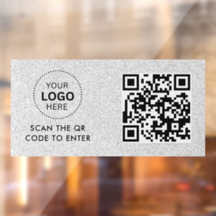 QR-Code Geschäft Minimal Scannbar Rund Fensteraufkleber