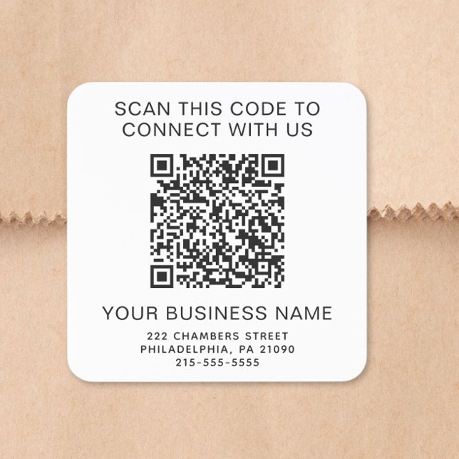 QR-Code Geschäft Quadratischer Aufkleber (QR Code Business Square Sticker)