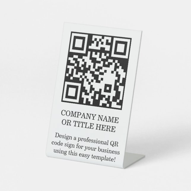 QR-Code-Geschäfts-Tischständer DIY-Schild Sockelschild (Vorderseite)