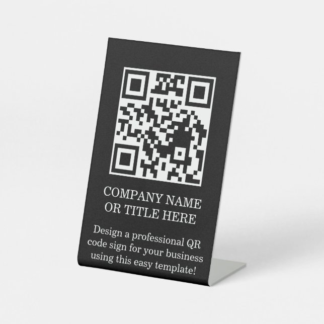 QR-Code-Geschäfts-Tischständer DIY-Schild Sockelschild (Vorderseite)