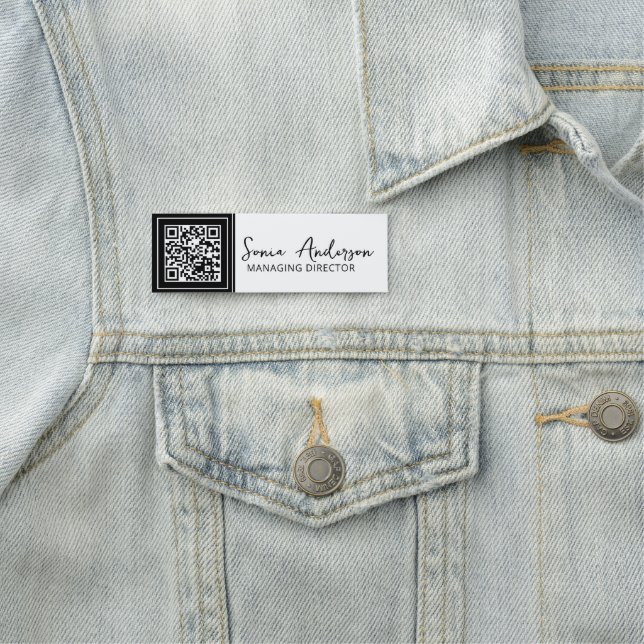 Qr Code Geschäftsbereich Beruflicher Mitarbeiter Namensschild (Beispiel)
