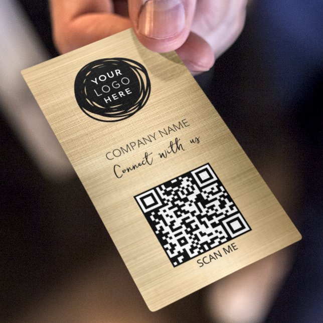 QR-Code-Geschäftslogo Gold Visitenkarte (Von Creator hochgeladen)