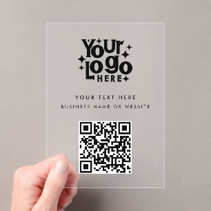 QR-Code-Geschäftslogo Modernes Minimalistisches Ma Acryleinladungen