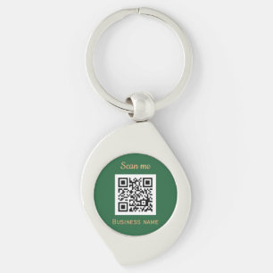 QR-Code-Geschäftslogo Professionell Grün Schlüsselanhänger