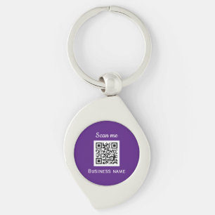 QR-Code-Geschäftslogo Professionell Lila Modern Schlüsselanhänger