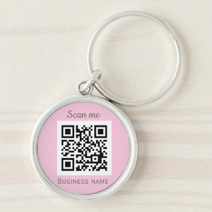 QR-Code-Geschäftslogo Professionell Rosa Weiblich Schlüsselanhänger