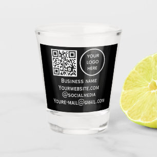 QR-Code-Geschäftslogo Professionell Schwarz Modern Schnapsglas