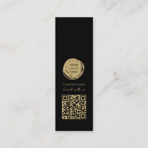 QR-Code Geschäftslogo Schwarz Modern Mini Visitenkarte
