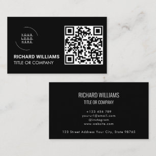 QR-Code-Geschäftslogo Schwarz Modern Professione Visitenkarte