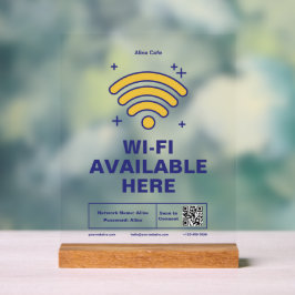 Qr-Code Geschäftsname Minimale WiFi-Details Acrylschild