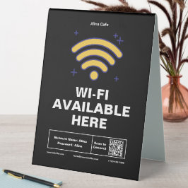 Qr-Code Geschäftsname Minimale WiFi-Details Tischaufsteller