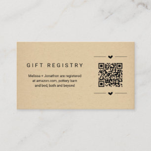 QR Code Geschenk Registrierungskarte einfügen Begleitkarte