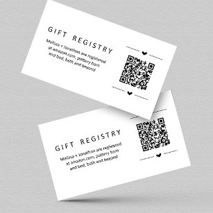 QR Code Geschenk Registrierungskarte einfügen Begleitkarte