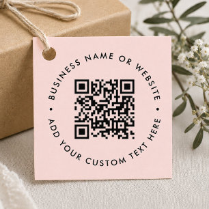 QR-Code-Geschenkanhänger Rosa personalisierte Ge Geschenkanhänger