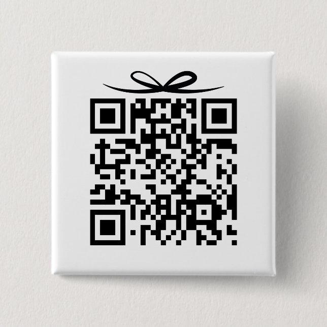 QR-Code-Geschenkbox mit Schleife für Braut- und Br Button (Vorderseite)