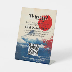 QR-Code Getränkekarte Japonesque Harmonie mit Fuji Sockelschild