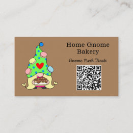 QR Code Gnome Heimat Bäckerei Light Brown Visitenkarte