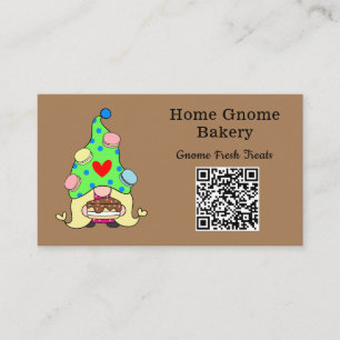 QR Code Gnome Heimat Bäckerei Light Brown Visitenkarte