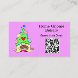 QR Code Gnome Heimat Bakery Light Lila Visitenkarte