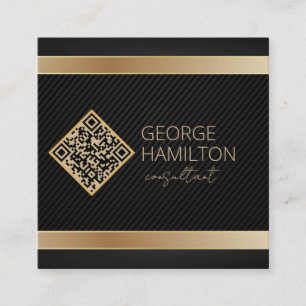 QR-Code Gold Modern Profil Quadratische Visitenkarte